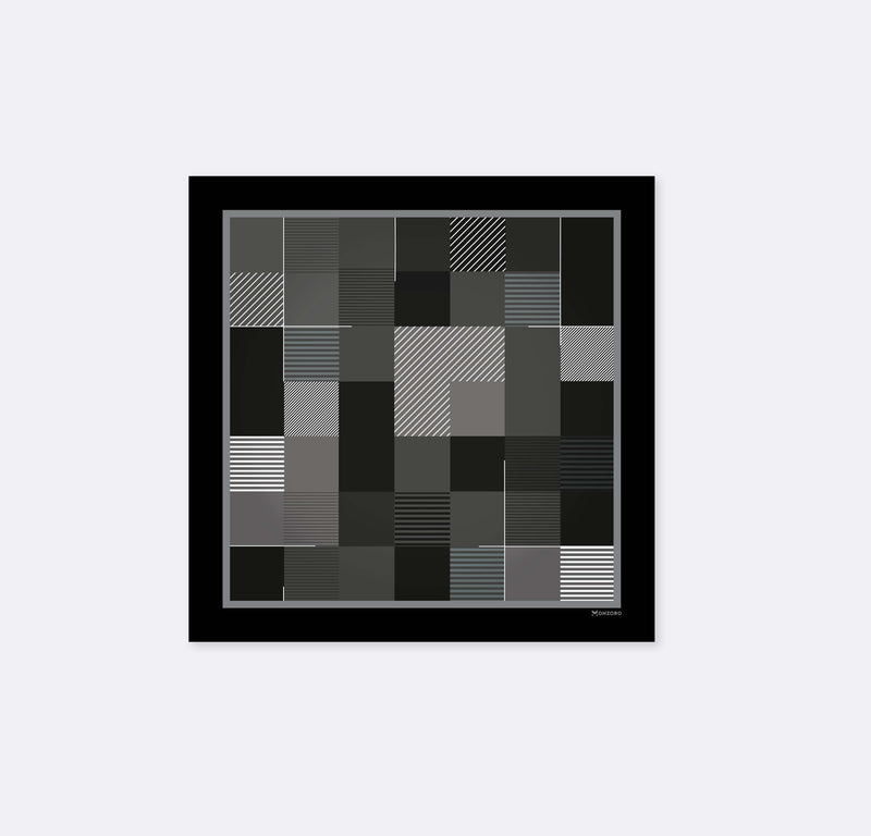BLACK & WHITE ABSTRACT - SILK POCKET SQUARES