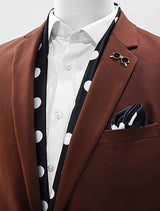 Black Midi Polka Dot Silk Scarf Set