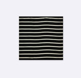 Black with White Stripes - Silk Mens Pocket Squares