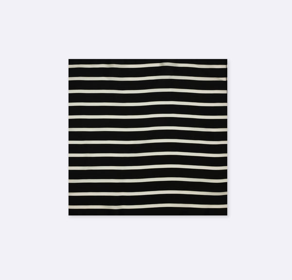 Black with White Stripes - Silk Mens Pocket Squares