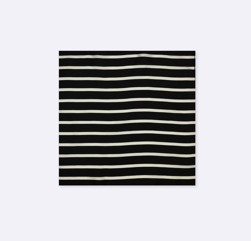 Black with White Stripes - Silk Mens Pocket Squares