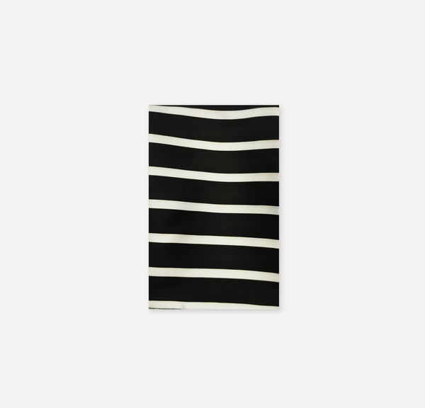 Black with White Stripes - Silk Mens Pocket Squares
