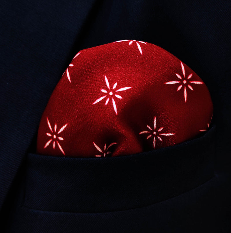 Twinkle Maroon - Silk Pocket Square
