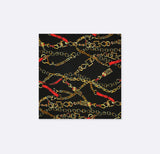 Chains and Straps (Black) - Silk Pocket Square