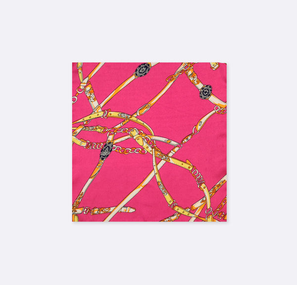 Chains and Straps (Pink) - Silk Pocket Square