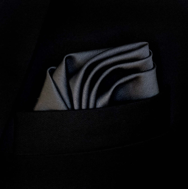 Charcoal Solid - Silk Pocket Square