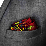 Maroon Paisley and Floral - Silk Pocket Squares