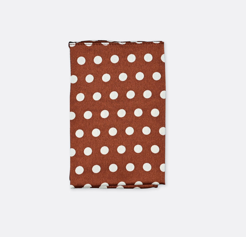 Copper Base Polka Dots - Silk Pocket Square