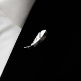 BIRD FEATHER – METTALIC Silver LAPEL PINS
