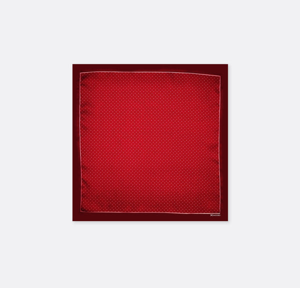 Merlot Mini Polka Dots - Silk Pocket Square