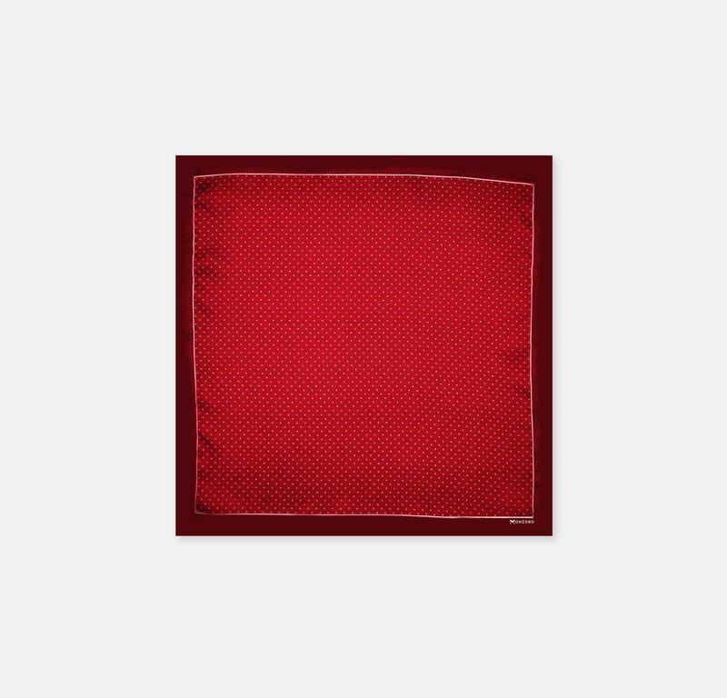 Merlot Mini Polka Dots - Silk Pocket Square