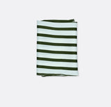 White & Green Stripes - Silk Pocket Square