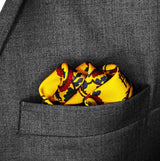 Paisley and Floral Mustard - Silk Pocket Square
