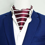Creamy Rosewood Stripes - Silk Ascots