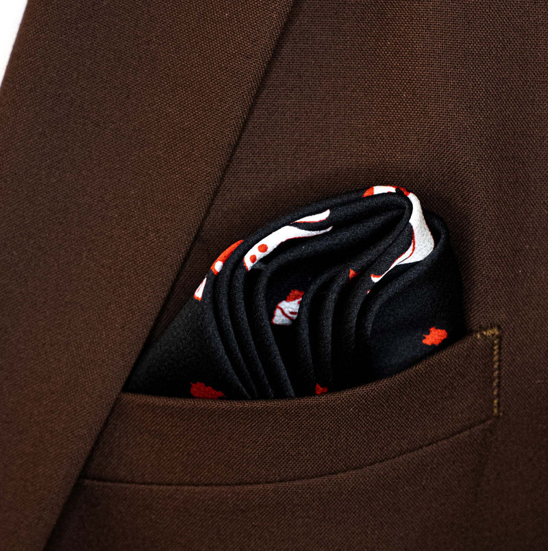 Black Dalmatian Silk Pocket Squares