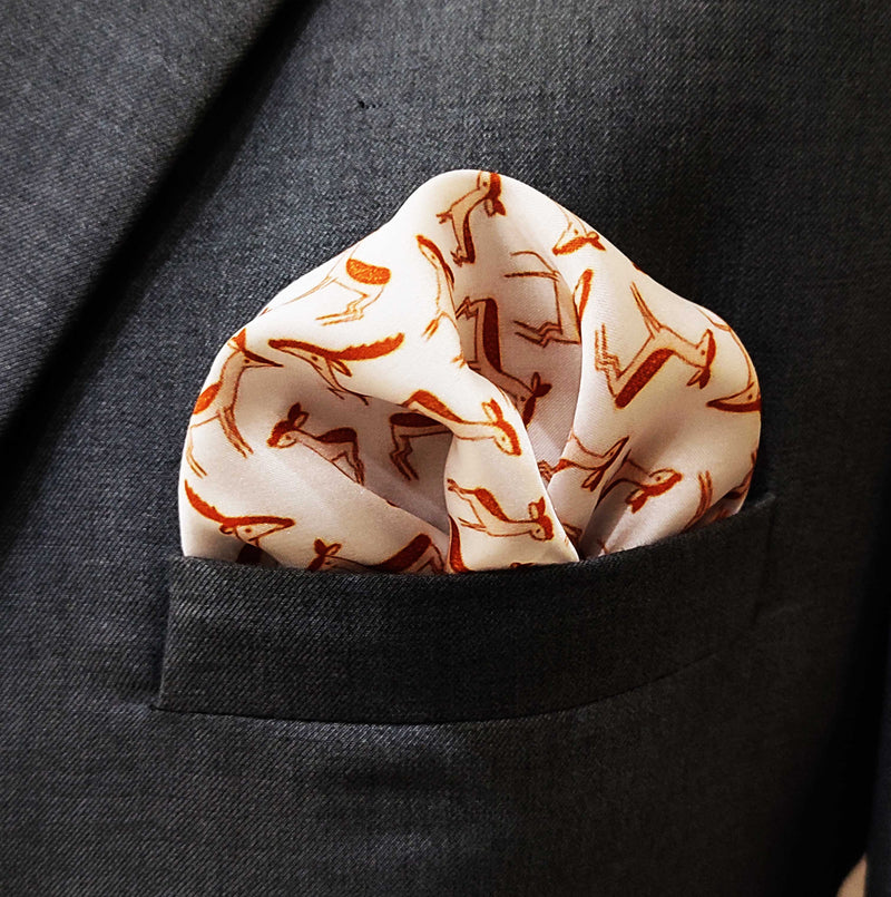 ANIMATED DEER - SILK POCKET SQUARES
