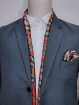 PAISLEY ART SHOW - SILK SCARF AND POCKET SQUARE SET