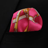 Chains and Straps (Pink) - Silk Pocket Square