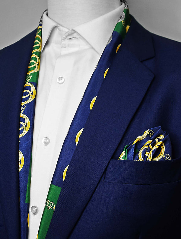 Chain Loop - Silk Scarf And Pocket Square Set