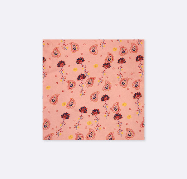 Pink Paisley Petals Silk Pocket Squares