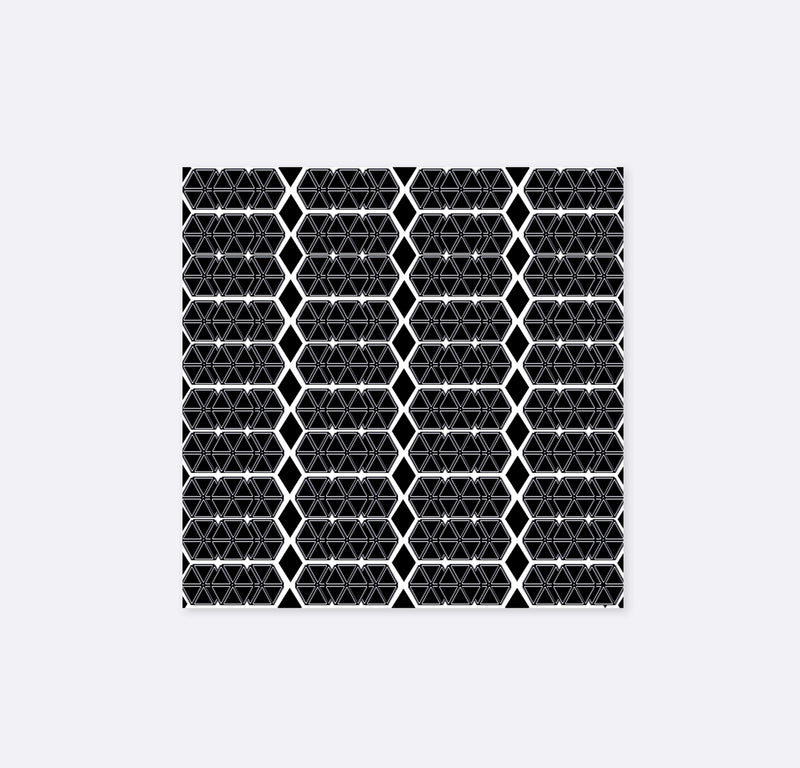 Black and White Hexagonal - Silk Pocket Squares