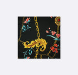 Black & Gold Chain Pattern Silk Pocket Squares