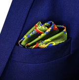 Olive Green Paisley and Floral - Silk Pocket Squares
