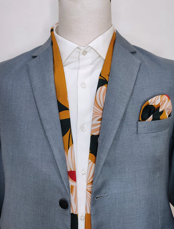 BRIGHT SUNNY SPRING MATT - SILK SCARF AND POCKET SQUARE SET