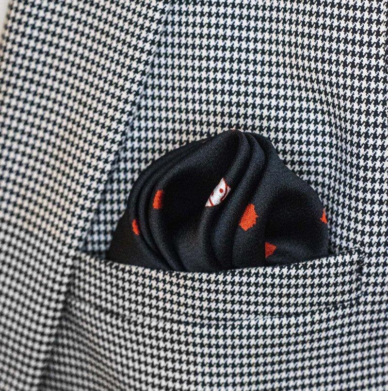 Black Dalmatian Silk Pocket Squares