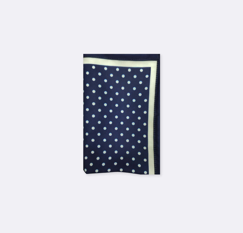 Starry Blue Night Polka Dots - Silk Pocket Square