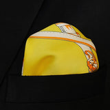 Chains and Straps (Yellow) - Silk Pocket Square