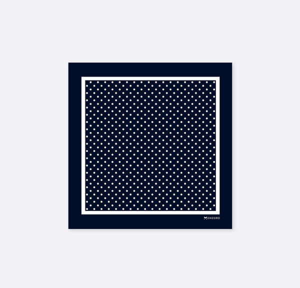 Starry Blue Night Polka Dots - Silk Pocket Square
