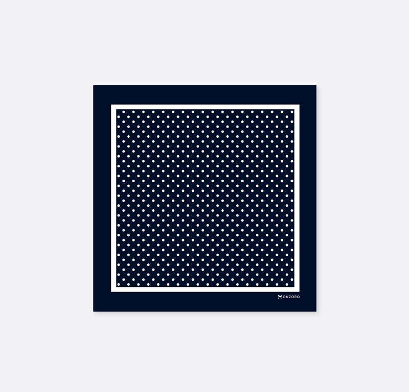 Starry Blue Night Polka Dots - Silk Pocket Square
