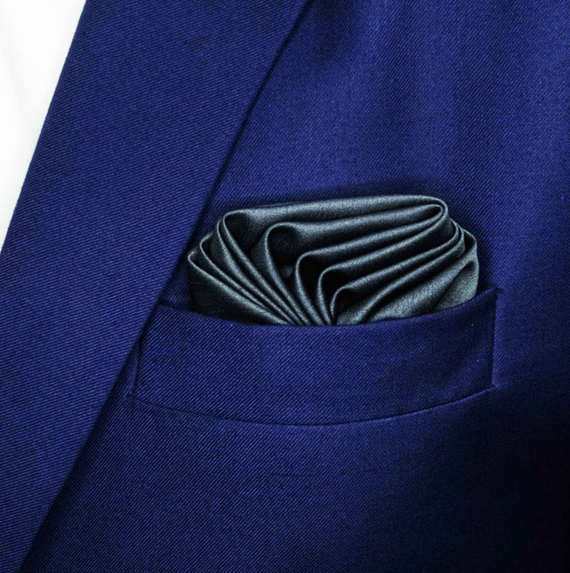 Charcoal Solid - Silk Pocket Square