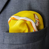 Chains and Straps (Yellow) - Silk Pocket Square
