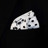 Snow White Base Polka - Silk Pocket Square