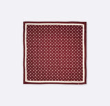 Dark Maroon with White Polka Dots - Silk Pocket Square