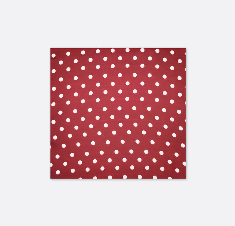 Maroon and White Polka Dots - Silk Pocket Square