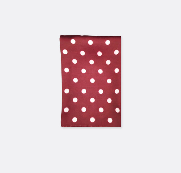 Maroon and White Polka Dots - Silk Pocket Square