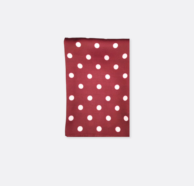 Maroon and White Polka Dots - Silk Pocket Square