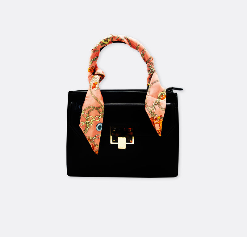 Curb and link chain art - silk twilly scarves