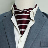Creamy Rosewood Stripes - Silk Ascots