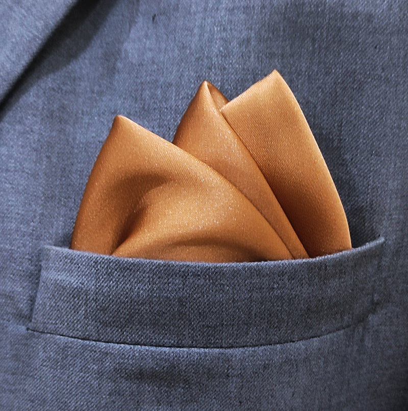Copper Brown - Silk Pocket Square
