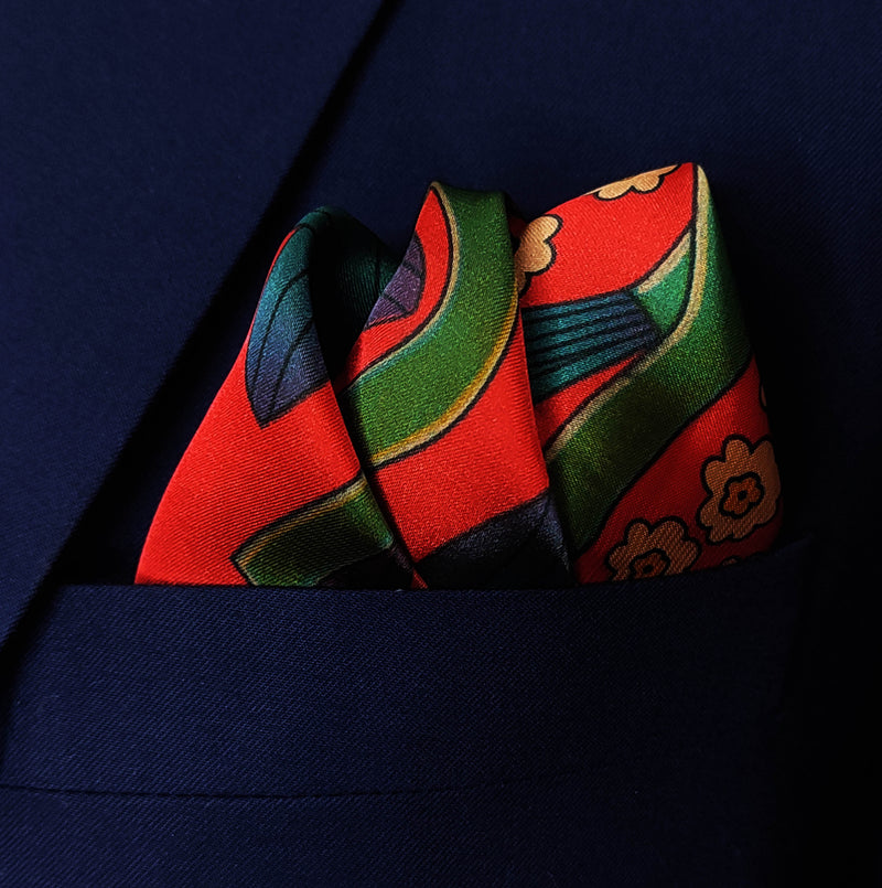The Fiery Garden - Silk Pocket Square