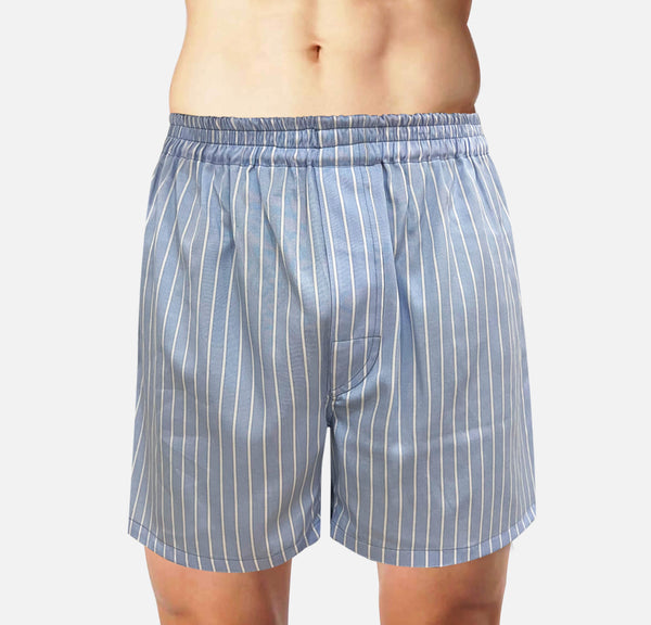 Boxer Short - Sky blue & white stripes