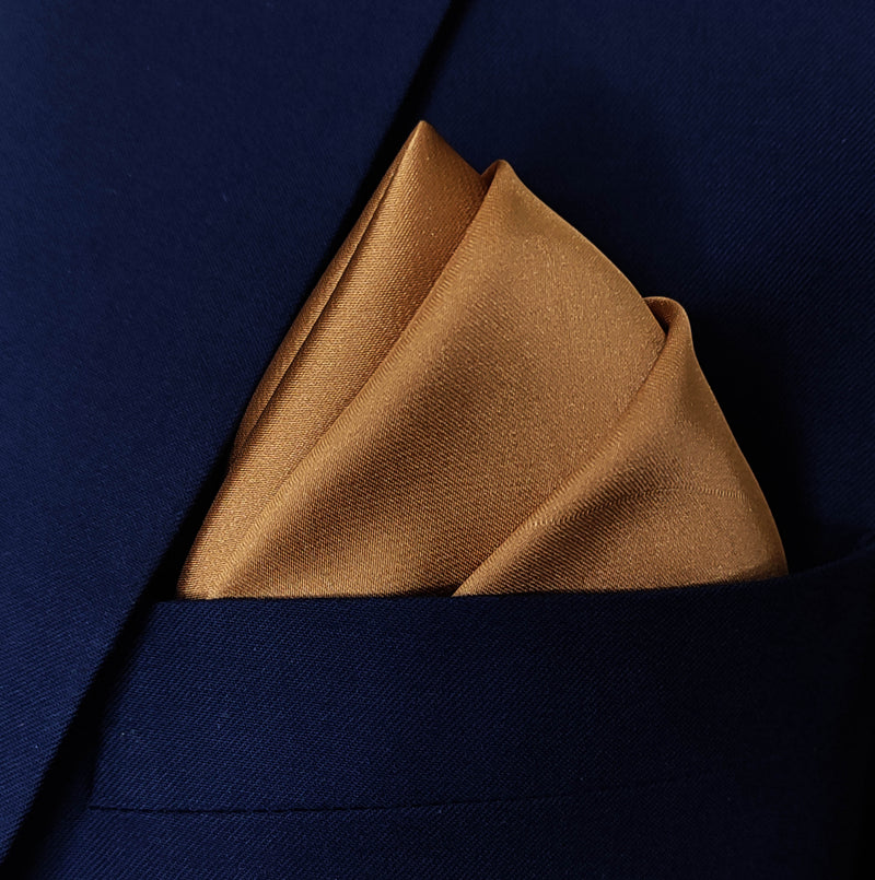Copper Brown - Silk Pocket Square