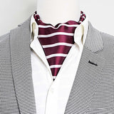 Creamy Rosewood Stripes - Silk Ascots