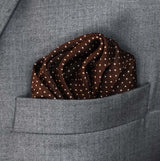 Brown Dot Polka - Silk Pocket Square