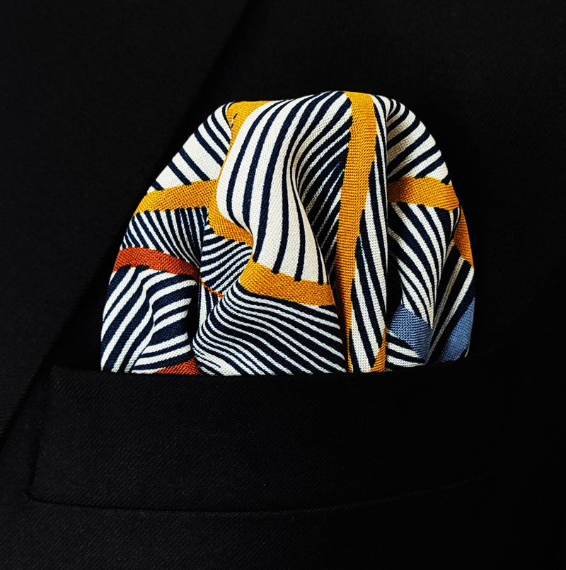Leafy Blue - Linen Pocket Squares
