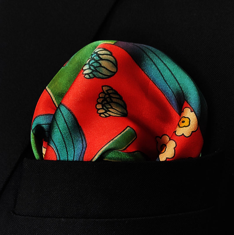The Fiery Garden - Silk Pocket Square